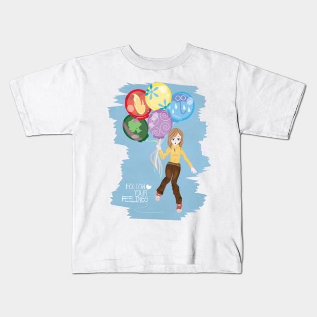 Follow Your Feelings Kids T-Shirt by PinklyBee